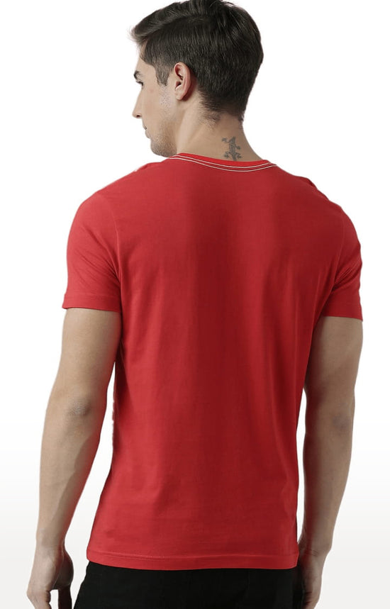 Huetrap Red Mens Short Sleeve Graphic Printed Tshirt-HT17MKGRARED00533