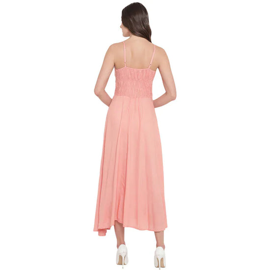 Aawari Rayon Front Open Gown For Girls and Women Peach-AM097-Peach