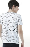 Huetrap White Mens Short Sleeve Graphic Printed Tshirt-HT17MKGRAWHT00806