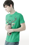 Huetrap Green Mens Short Sleeve Graphic Printed Tshirt-HT17MKGRAGRE00740