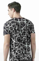 Huetrap Black Mens Short Sleeve Graphic Printed Tshirt-HT17MKGRABLK00768