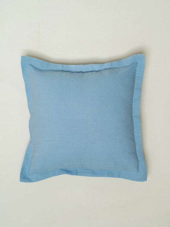 Solid Powder Blue 100% cotton plain cushion cover for sofa-21031161646