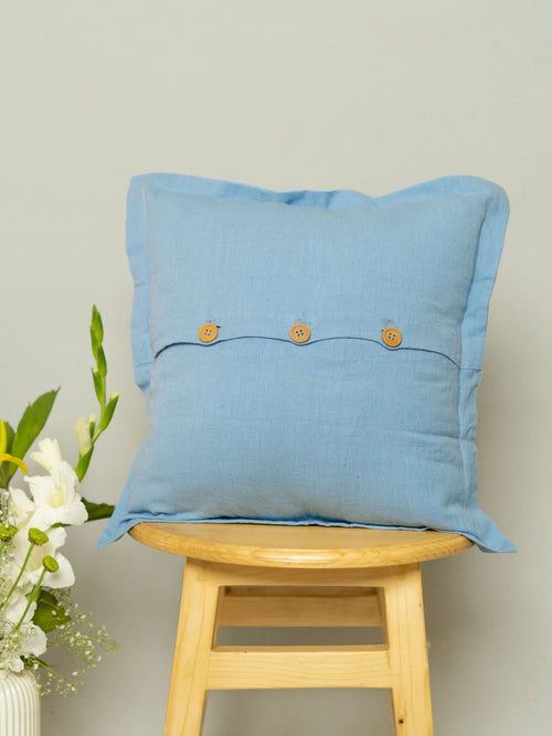 Solid Powder Blue 100% cotton plain cushion cover for sofa-21031121246