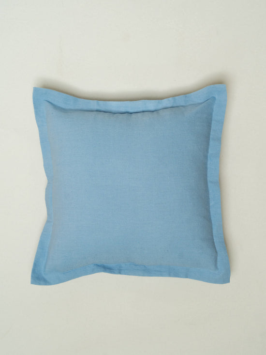 Solid Powder Blue 100% cotton plain cushion cover for sofa-240455038