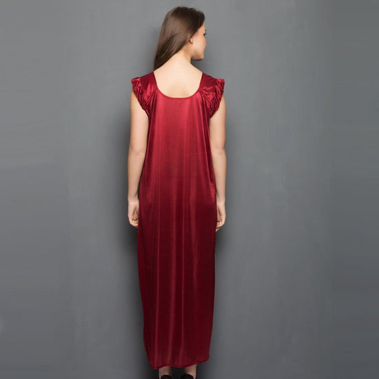 Satin Nightie In Maroon