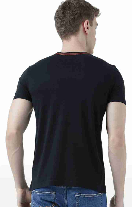 Huetrap Black Mens Short Sleeve Graphic Printed Tshirt-HT17MKGRABLK00820