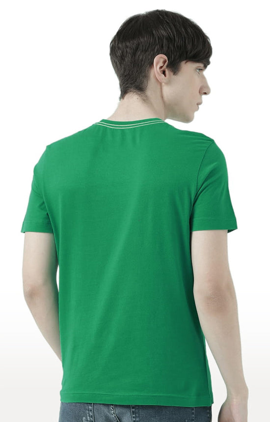 Huetrap Green Mens Short Sleeve Graphic Printed Tshirt-HT17MKGRAGRE00707