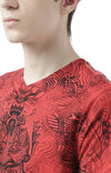 Huetrap Red Mens Short Sleeve Graphic Printed Tshirt-HT17MKGRARED00526