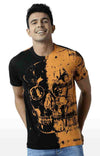 Huetrap Orange Mens Short Sleeve Graphic Printed Tshirt-HT15MKGRABZO00117