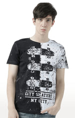 Huetrap White Mens Short Sleeve Graphic Printed Tshirt-HT17MKGRAWHT00698