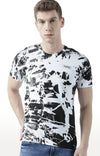 Huetrap White Mens Short Sleeve Graphic Printed Tshirt-HT17MKGRAWHT00577