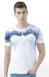 Huetrap White Mens Short Sleeve Graphic Printed Tshirt-HT17MKGRAWHT00861