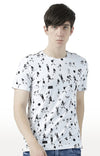 Huetrap White Mens Short Sleeve Graphic Printed Tshirt-HT17MKGRAWHT00770