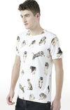 Huetrap White Mens Short Sleeve Graphic Printed Tshirt-HT17MKGRAOFW00631