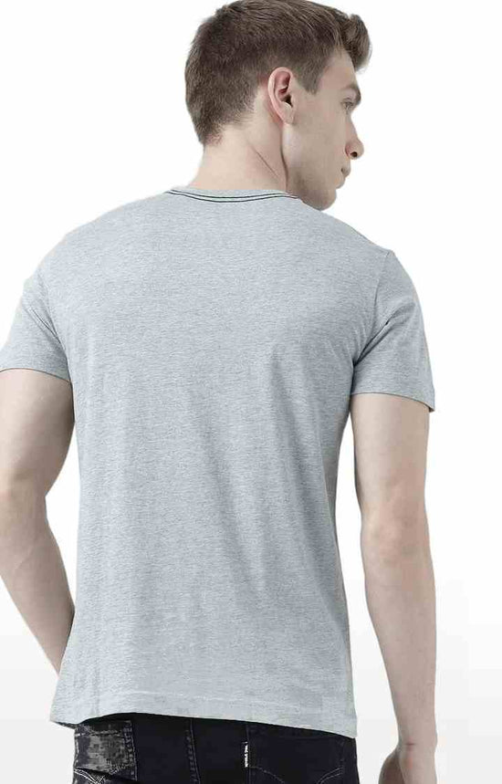 Huetrap Grey Mens Short Sleeve Graphic Printed Tshirt-HT17MKGRAGML00639