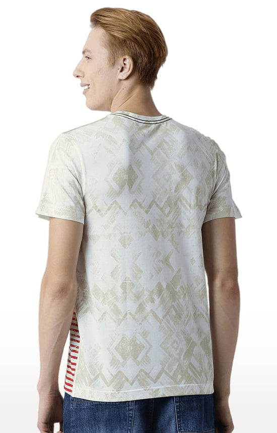 Huetrap White Mens Short Sleeve Graphic Printed Tshirt-HT15MKGRAOFW00137