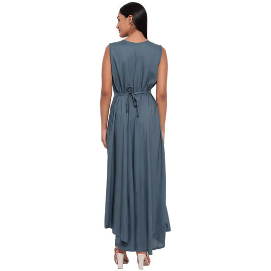 Aawari Rayon Plain Gown For Girls and Women Grey-AM086-Grey