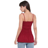 Aawari Cotton Plain Strap Crop Top For Girls and Women Maroon-AM077aroon