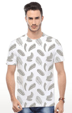 Huetrap White Mens Short Sleeve Graphic Printed Tshirt-HT16MKGRAWHT00402