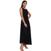 Aawari Rayon Plain Gown For Girls and Women Black-AM086-Black