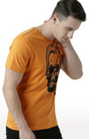 Huetrap Orange Mens Short Sleeve Graphic Printed Tshirt-HT17MKGRABZO01061