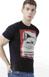 Huetrap Black Mens Short Sleeve Graphic Printed Tshirt-HT17MKGRABLK00866