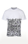 Huetrap White Mens Short Sleeve Graphic Printed Tshirt-HT16MKGRAWHT00375