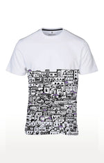 Huetrap White Mens Short Sleeve Graphic Printed Tshirt-HT16MKGRAWHT00375