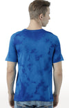 Huetrap Blue Mens Short Sleeve Graphic Printed Tshirt-HT17MKGRASUR00313