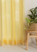 Solid Turmeric yellow sheer 100% cotton plain curtain for Living room & bedroom - Light filtering - Pack of 1-230425102