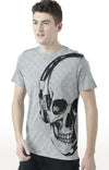 Huetrap Grey Mens Short Sleeve Graphic Printed Tshirt-HT17MKGRAGML00900