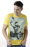 Huetrap Yellow Mens Short Sleeve Graphic Printed Tshirt-HT17MKGRAYLW00817