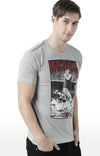 Huetrap Grey Mens Short Sleeve Graphic Printed Tshirt-HT17MKGRAGML00856