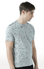 Huetrap Grey Mens Short Sleeve Graphic Printed Tshirt-HT17MKGRAGML00659