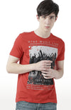 Huetrap Red Mens Short Sleeve Graphic Printed Tshirt-HT17MKGRARED00670