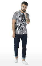 Huetrap White Mens Short Sleeve Graphic Printed Tshirt-HT18MKGRAWHT00276