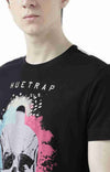 Huetrap Black Mens Short Sleeve Graphic Printed Tshirt-HT17MKGRABLK00760