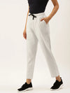 Women White Straight Fit Track Pants