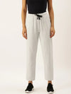 Women White Straight Fit Track Pants