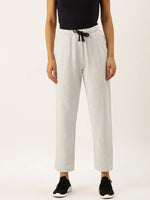 Women White Straight Fit Track Pants