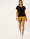 Women Yellow Solid Regular Shorts