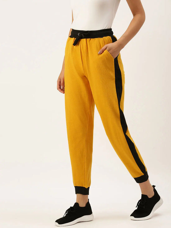 Women Bright Yellow Active Essential Track Pants