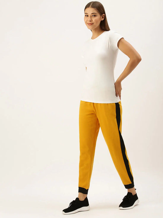 Women Bright Yellow Active Essential Track Pants