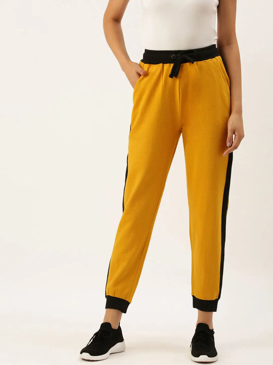 Women Bright Yellow Active Essential Track Pants