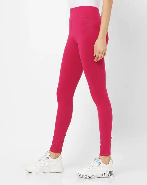 Adorna Women's Stretchable Leggings - Magenta