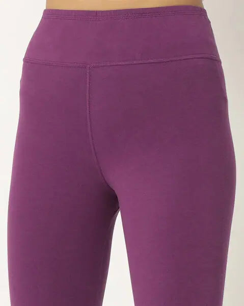 Adorna Women's Stretchable Leggings - Purple