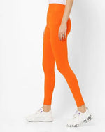 Adorna Women's Stretchable Leggings - Kesari Orange