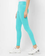 Adorna Women's Stretchable Leggings - Aqua Blue