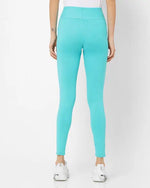 Adorna Women's Stretchable Leggings - Aqua Blue