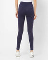 Adorna Women's Stretchable Leggings -Navy Blue